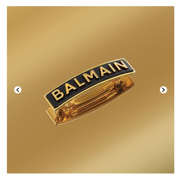 Balmain Paris hair couture limited edition pink leather 18k gold plated barrette main image 7